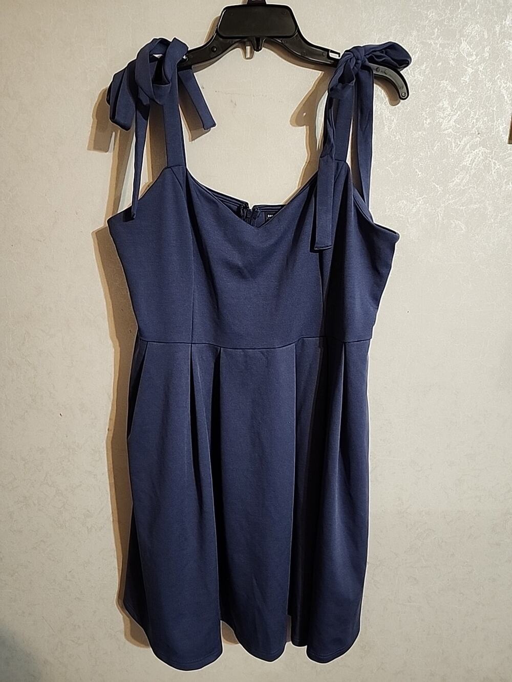 Shein Curve Dress Tie Shoulder Strap Blue Fit & Flare sz 3XL Heavyweight